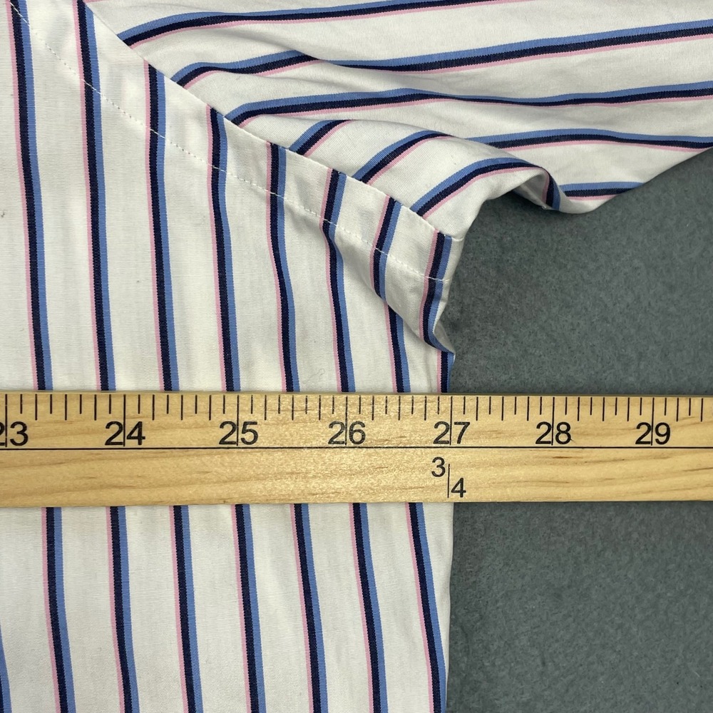 Polo Ralph Lauren White Blue Pink Striped Estate Classic Fit Shirt Mens XL 17.5 - Picture 5 of 8